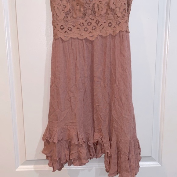 Free people one Adella Dusty Rose Lacy dress size medium - Picture 4 of 12
